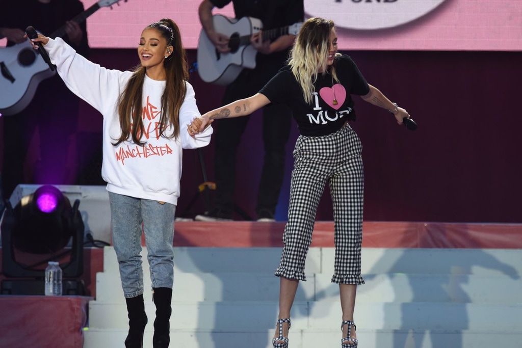 ariana grande, miley cyrus, one love manchester, benefit concert